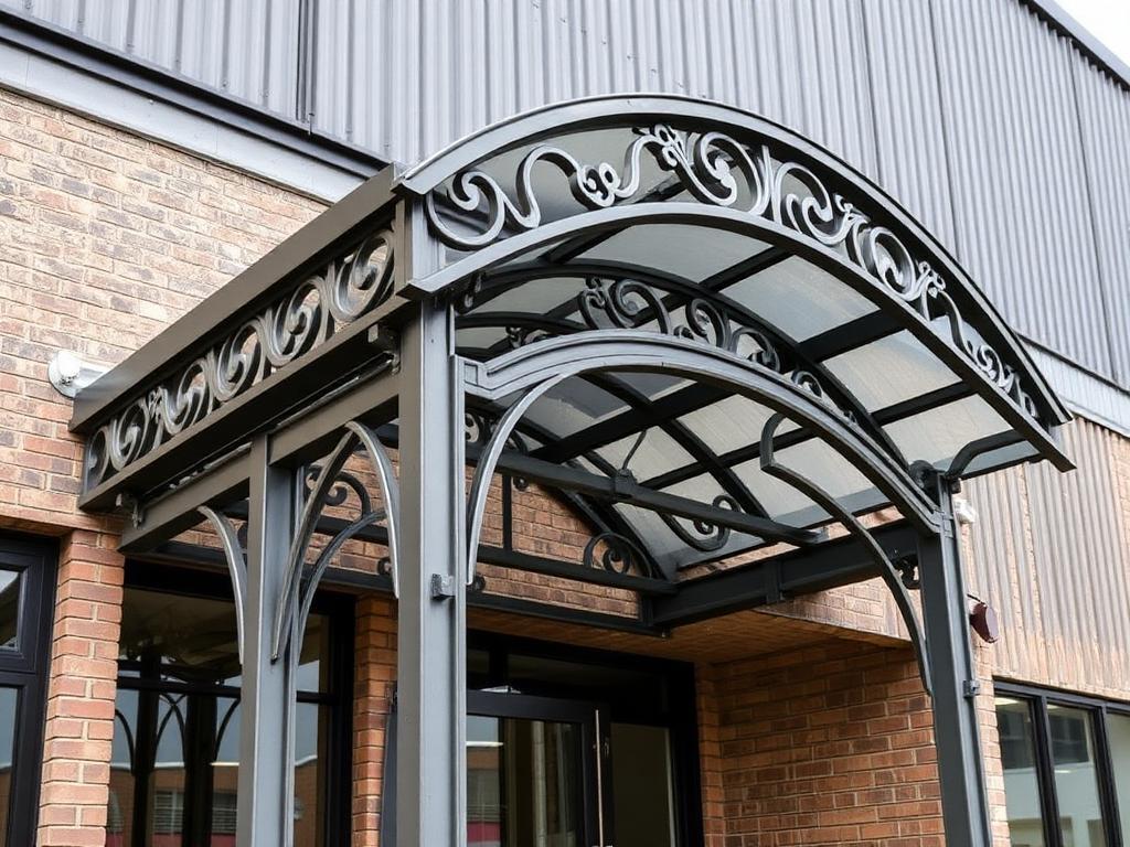 Bespoke decorative steel entrance canopy