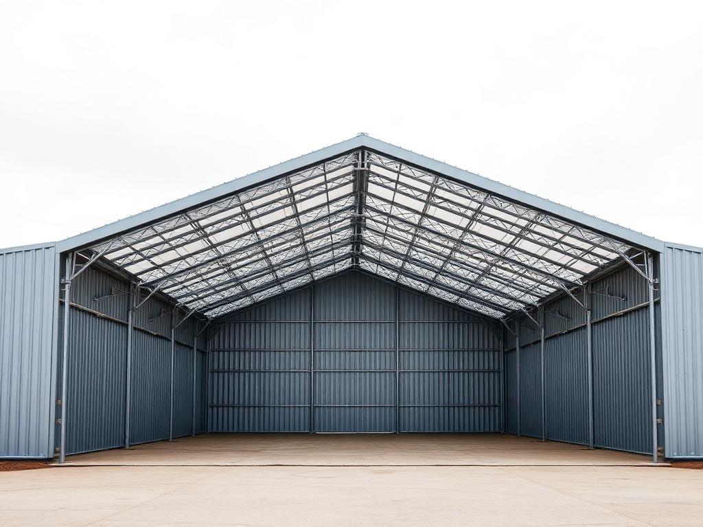 Completed steel portal frame building